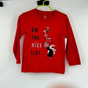 J.O.Y. By CARTERS On‎ The Nice List LS Tee Sz 2T NWT